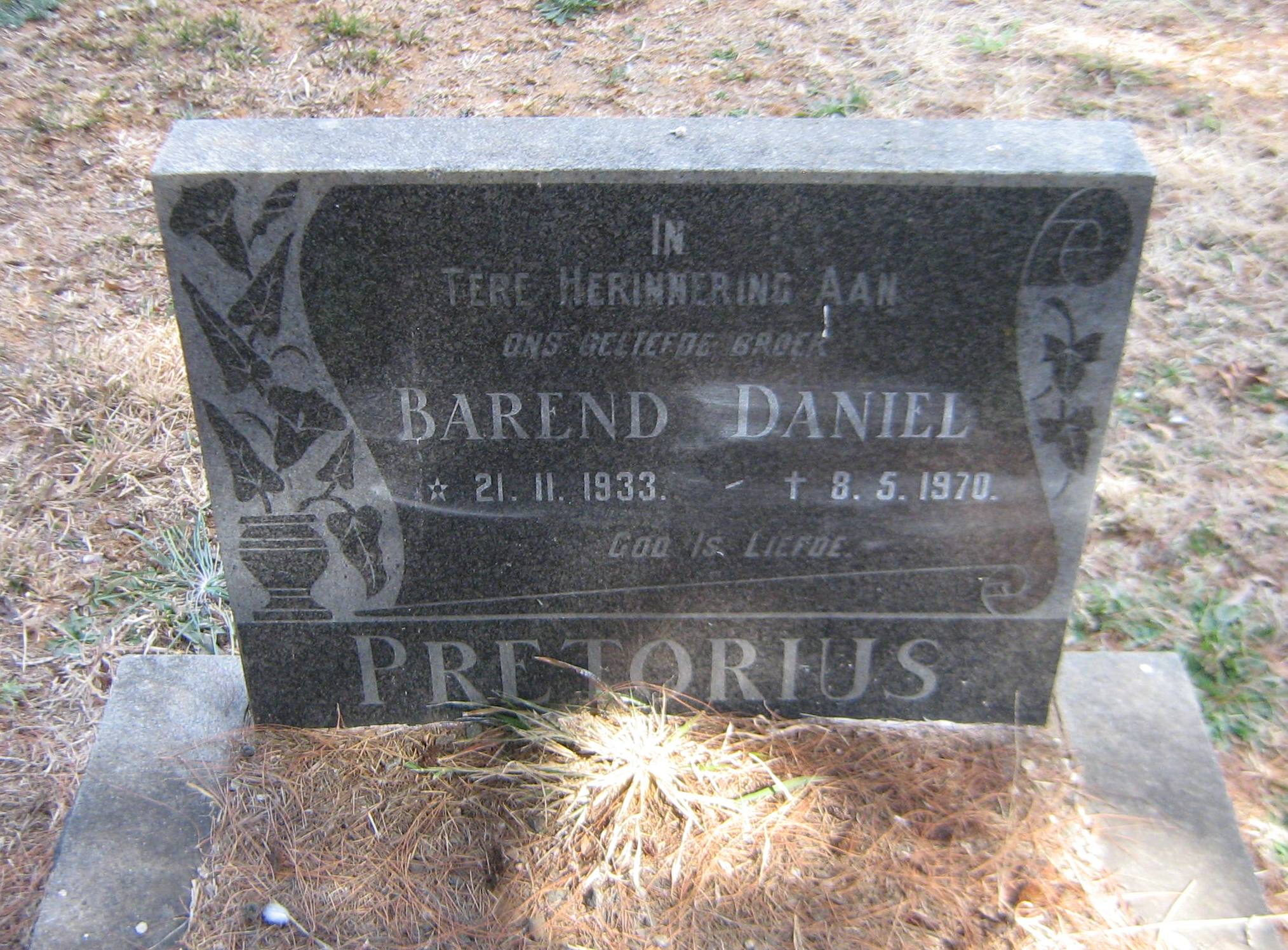 PRETORIUS Barend Daniel 1933-1970