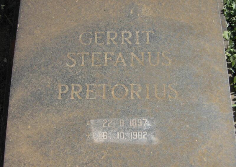 PRETORIUS Gerrit Stefanus 1897-1982