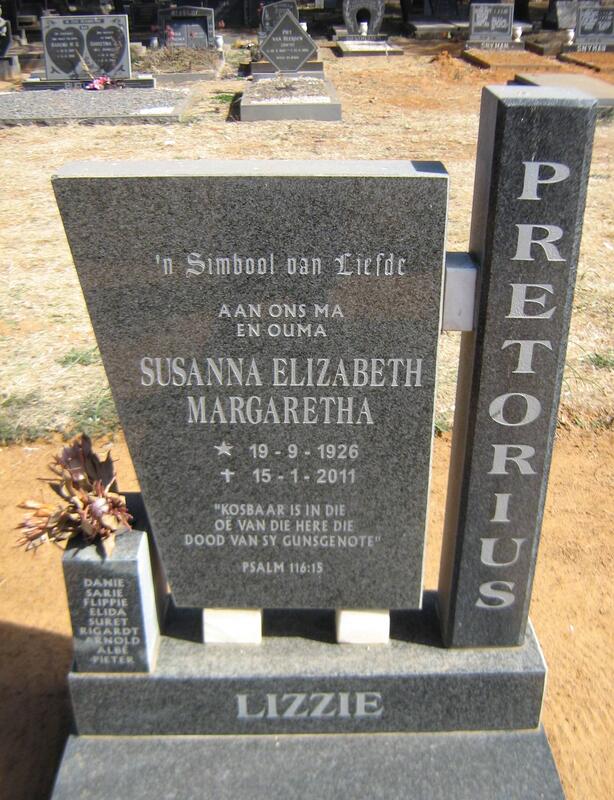 PRETORIUS Susanna Elizabeth Margaretha 1926-2011