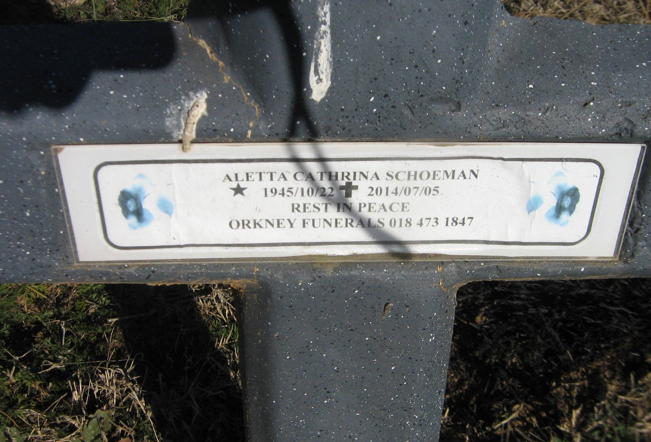 SCHOEMAN Aletta Cathrina 1945-2014