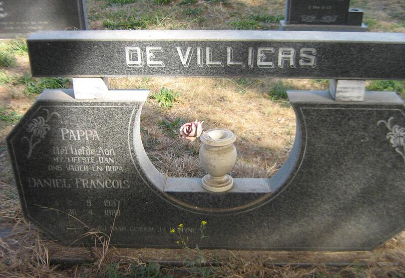 VILLIERS Daniël Francois, de 1937-1988