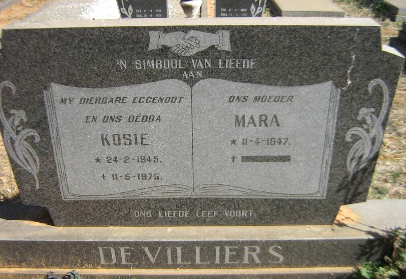VILLIERS Kosie, de 1945-1975 & Mara 1947-