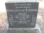 GRIESEL Petronella Elizabeth Sussanna 1915-1931