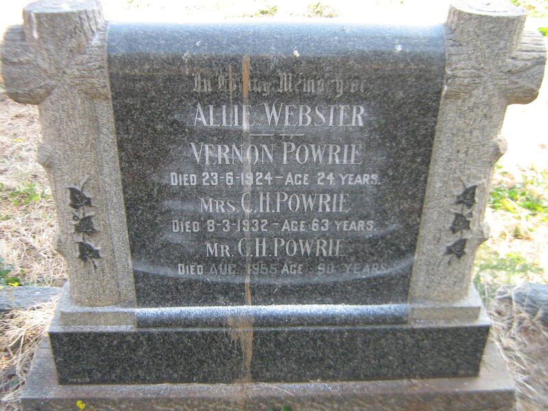 POWRIE Allie Webster Vernon -1924 :: POWRIE C.H. -1932  :: POWRIE C.H. -1955