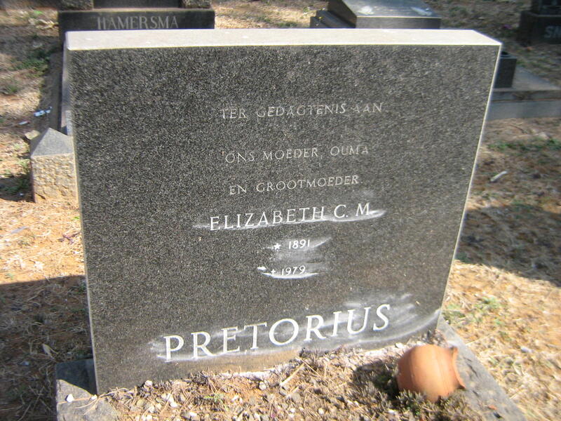 PRETORIUS Elizabeth C.M. 1891-1979