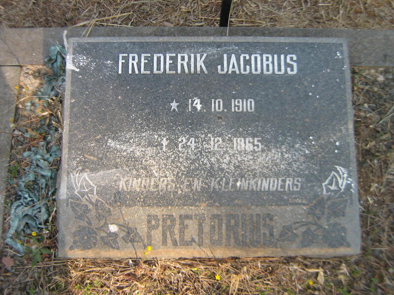 PRETORIUS Frederik Jacobus 1910-1965