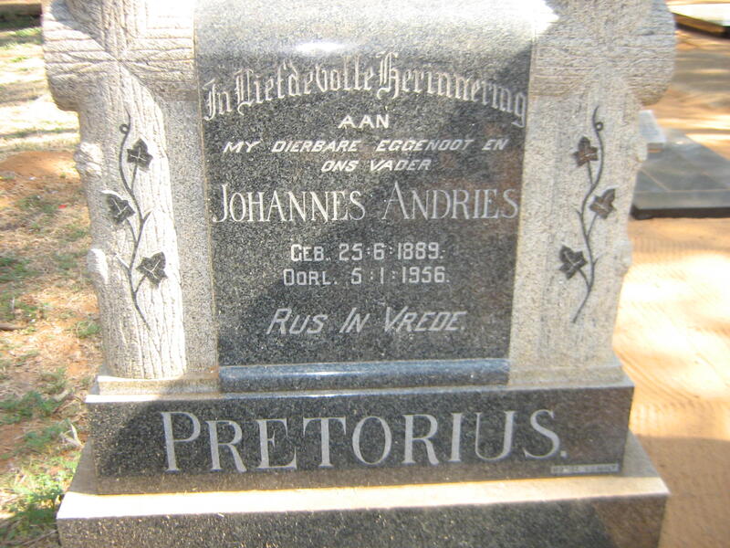 PRETORIUS Johannes Andries 1889-1956
