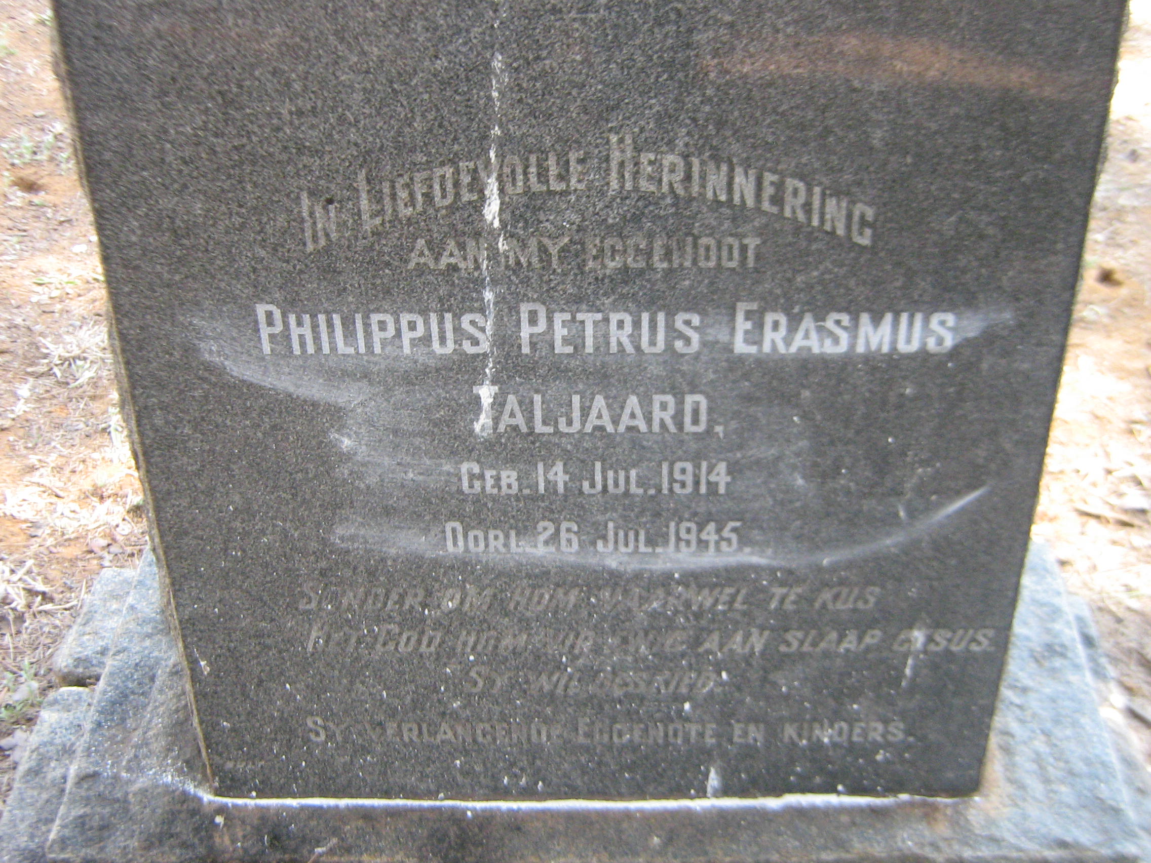 TALJAARD Philippus Petrus Erasmus 1914-1945
