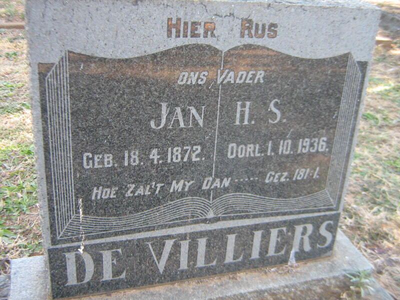 VILLIERS Jan H.S., de 1872-1936