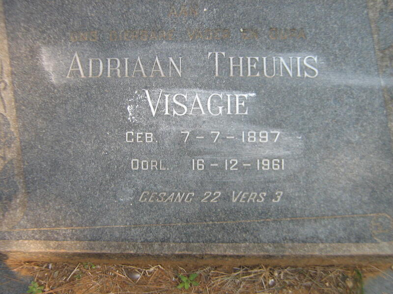 VISAGIE Adriaan Theunis 1897-1961