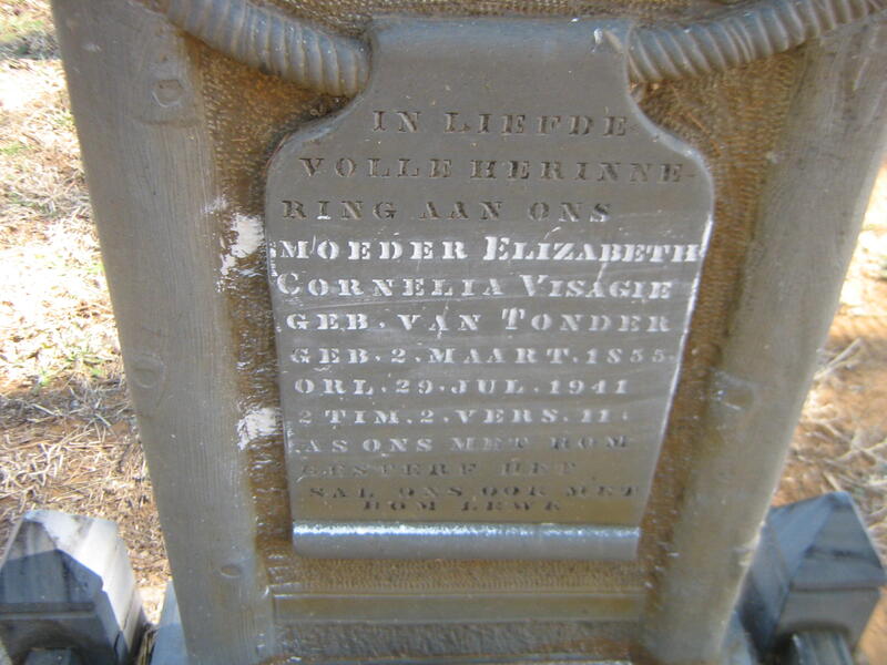 VISAGIE Elizabeth Cornelia nee VAN TONDER 1855-1941