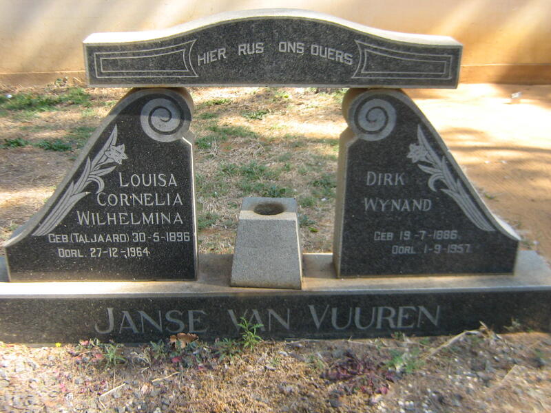 VUUREN Dirk Wynand, Janse van 1886-1957 & Louisa Cornelia Wilhelmina TALJAARD 1896-1964