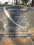 WESTHUIZEN Maria E. M., van der nee SWANEPOEL 1890-1964