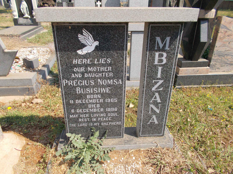 MBIZANA Precius Nomsa Busisiwe 1965-1996