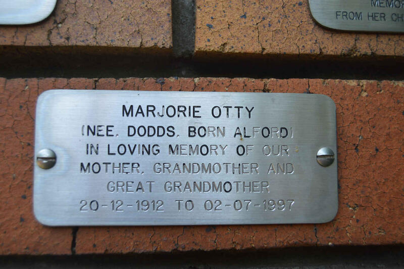 OTTY Marjorie formerly DODDS nee ALFORD 1912-1997