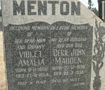 MENTON Cecil John Madden 1896-1953 & Violet Amalia 1903-1954