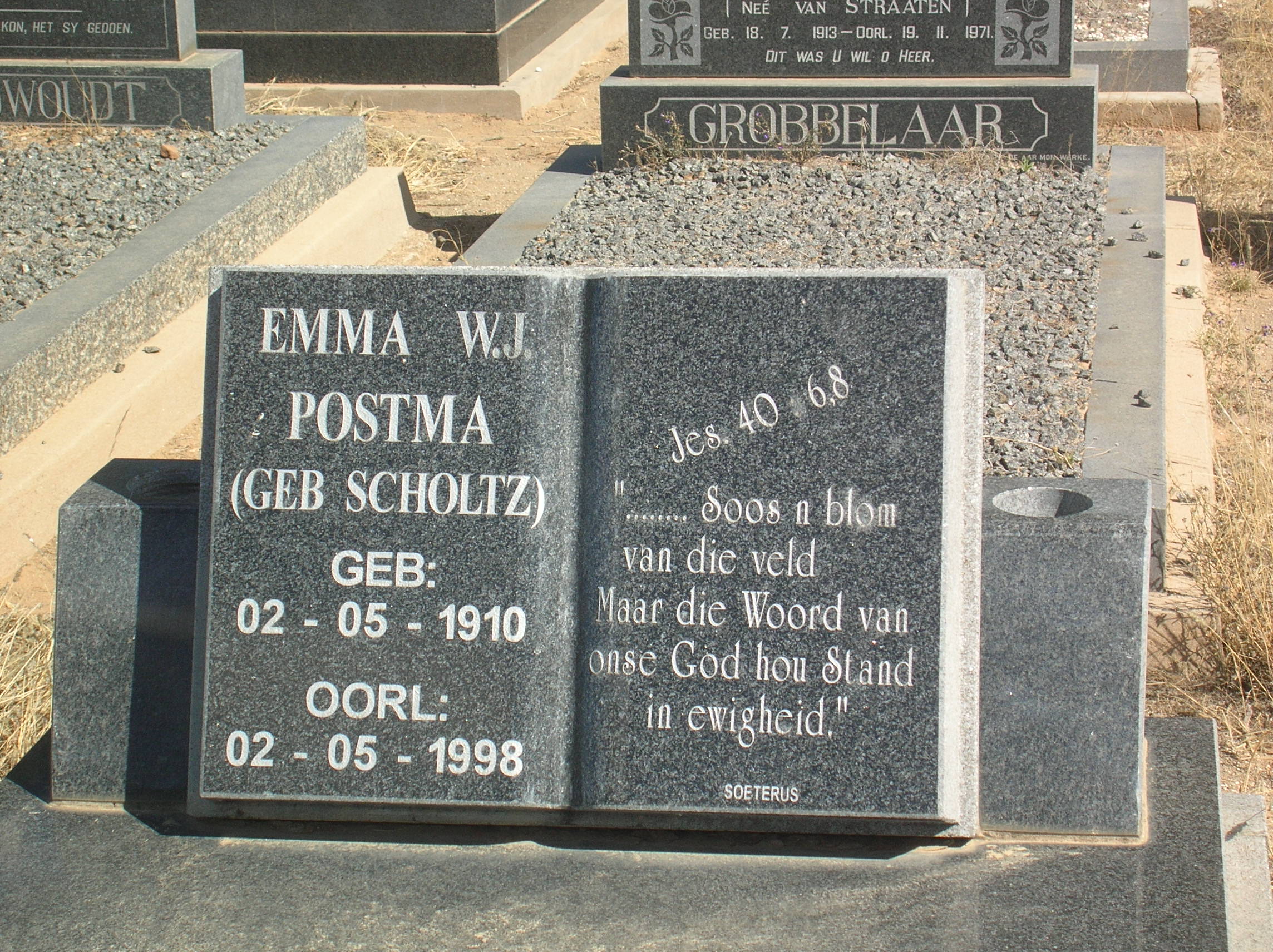 POSTMA Emma W.J. nee SCHOLTZ 1910-1998