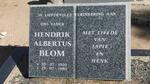 BLOM Hendrik Albertus 1925-1980