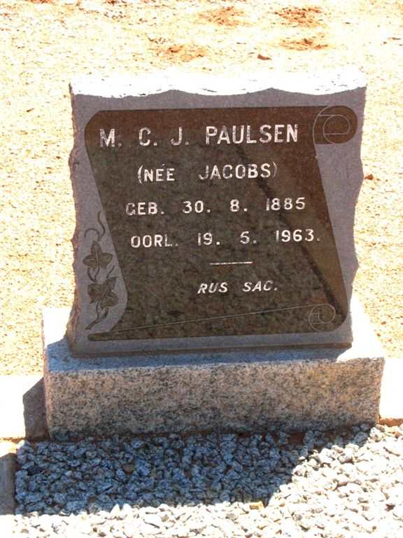 PAULSEN M.C.J. nee JACOBS 1885-1963