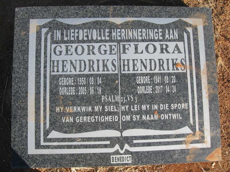 HENDRIKS George 1950-2005 & Flora 1941-2017