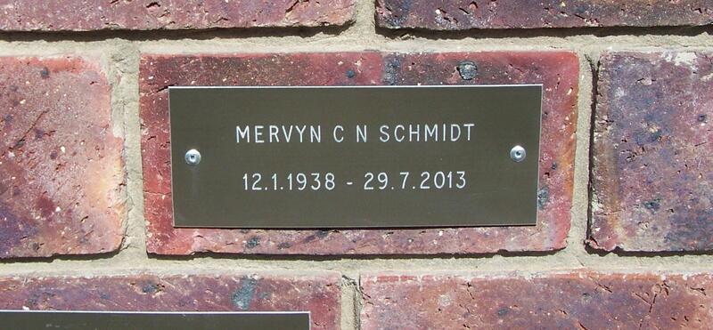 SCHMIDT Mervyn C.N. 1938-2013
