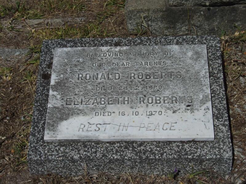 ROBERTS Ronald -1969 & Elizabeth -1970