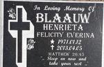 BLAAUW Henrieta Felicity Everina 1971-2013