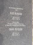 PLESSIS Charl, du 1926-2011 & Elize 1929-2007
