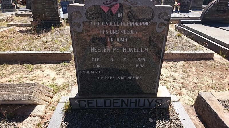 GELDENHUYS Hester Petronella 1896-1982