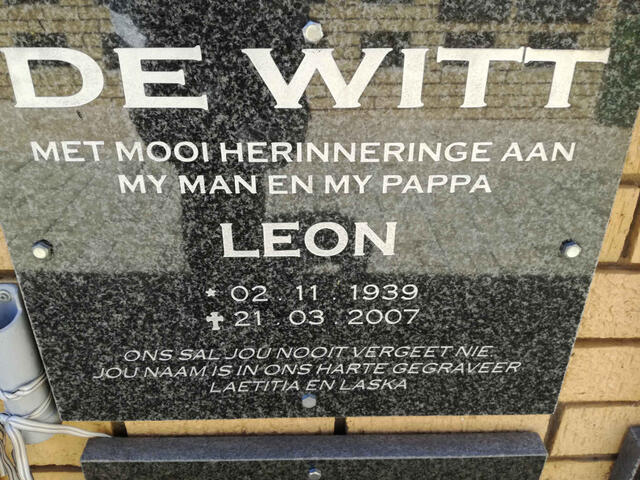 WITT Leon, de 1939-2007