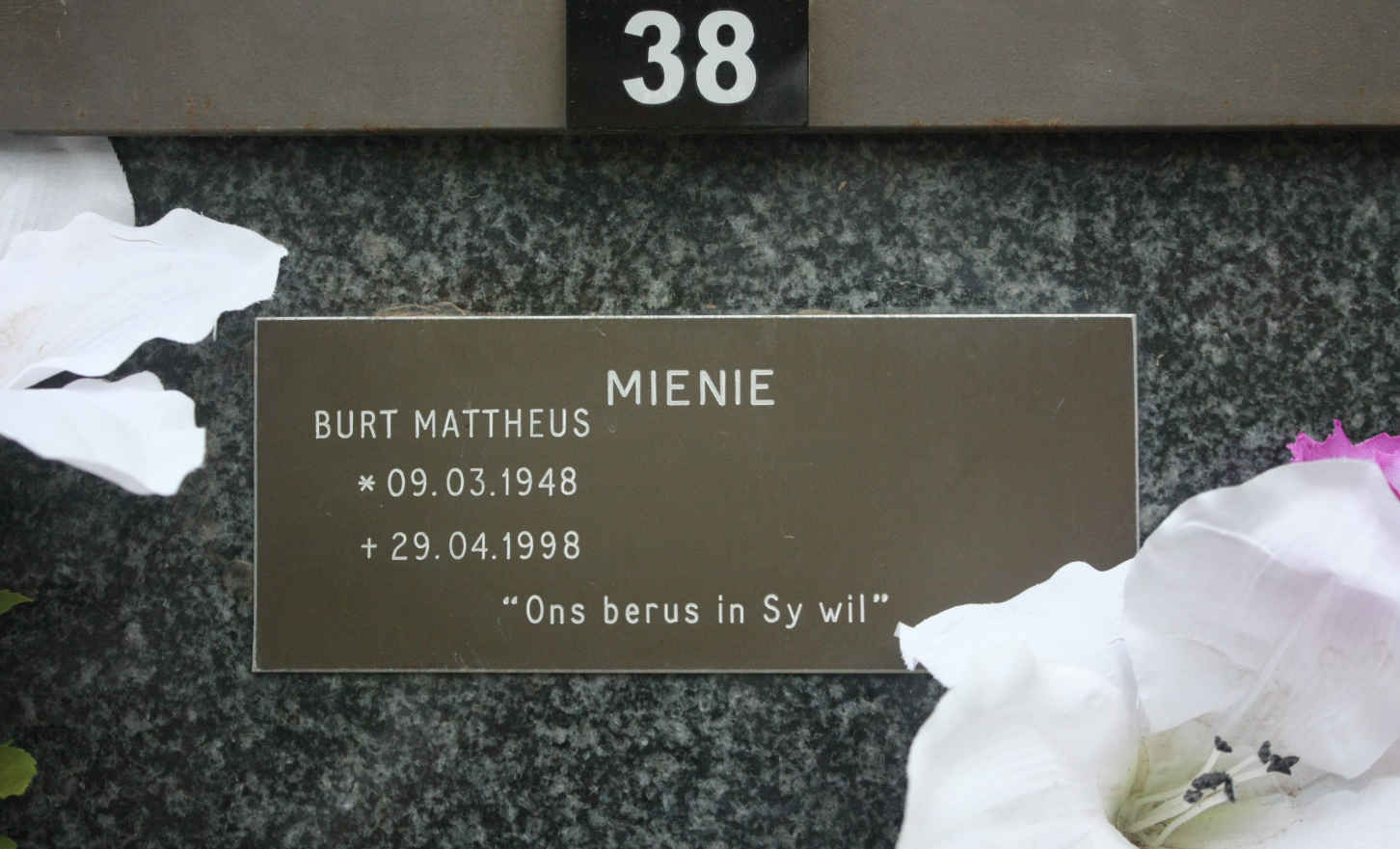 MIENIE Burt Mattheus 1948-1998