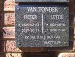 TONDER Pieter, van 1928-2017 & Lettie 1931-2010