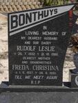 BONTHUYS Rudolf Leslie 1932-1988 & Freda Christina 1937-1995