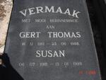 VERMAAK Gert Thomas 1915-1988 & Susan 1918-1999