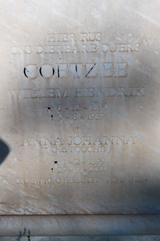 COETZEE Willem Hendrik 1890-1939 & Anna Johanna FOUCHE 1899-2003