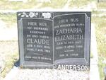 ANDERSON Claude 1905-1969 & Zacharia Elizabeth 1907-1999