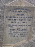 ANDERSON Lilian Beatrice -1931 :: WALKER Mary