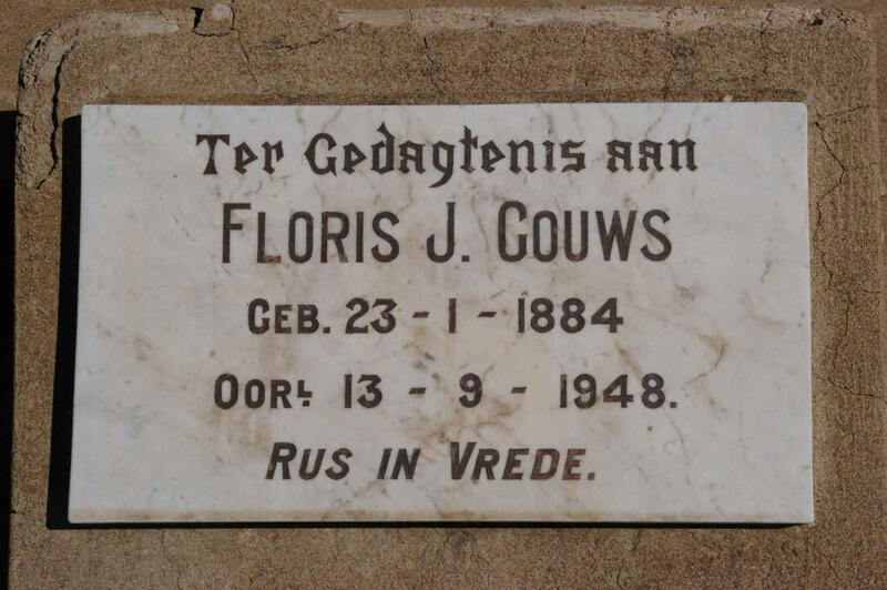 GOUWS Floris J. 1884-1948
