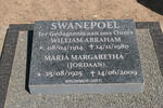SWANEPOEL William Abraham 1914-1980 & Maria Margaretha JORDAAN 1925-2009
