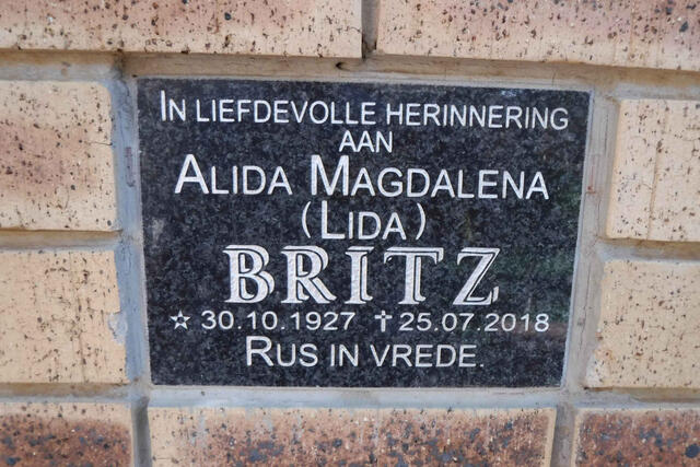 BRITZ Alida Magdalena 1927-2018