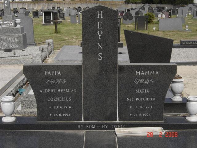 HEYNS Aldert Hermias Cornelius 1914-1994 & Maria POTGIETER 1920-1994