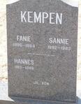 KEMPEN Fanie 1886-1969 & Sannie 1892-1983 :: KEMPEN Hannes 1913-1988