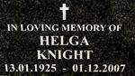 KNIGHT Helga 1925-2007