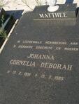 MATTHEE Johanna Cornelia Deborah 1931-1985