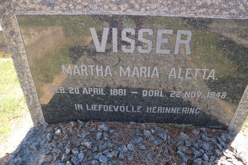 VISSER Martha Maria Aletta 1881-1948