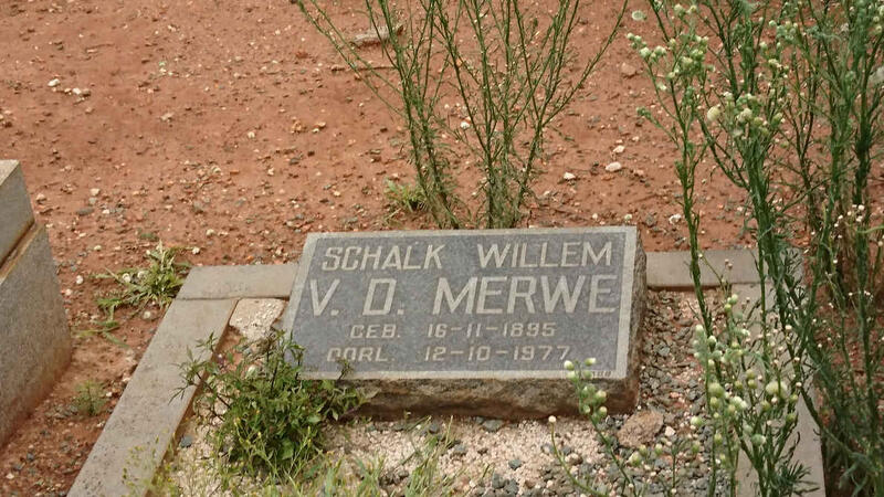 MERWE Schalk Willem, v.d. 1895-1977