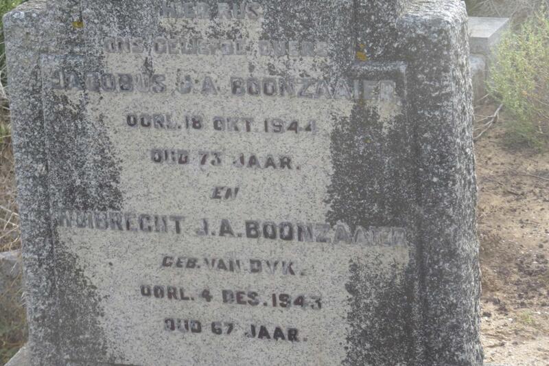 BOONZAAIER Jacobus C.A. -1944 & Huibrecht J.A. VAN DYK -1943