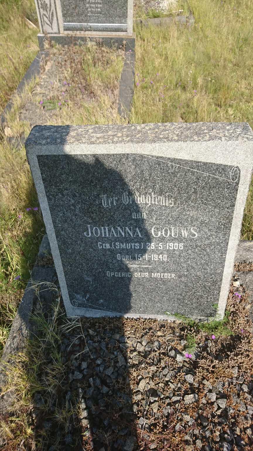 GOUWS Johanna nee SMUTS 1906-1940