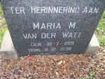 WATT Maria M., van der 1919-1938
