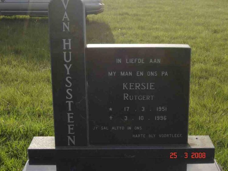 HUYSSTEEN Kersie Rutgert, van 1951-1996